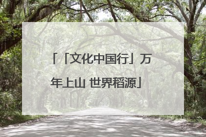 「文化中国行」万年上山 世界稻源