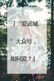“爱武城”大众号，如何爱？