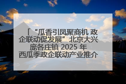 “瓜香引凤聚商机 政企联动促发展”北京大兴庞各庄镇 2025 年西瓜季政企联动产业推介活动圆满举行