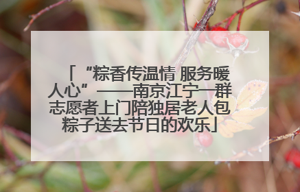 “粽香传温情 服务暖人心”——南京江宁一群志愿者上门陪独居老人包粽子送去节日的欢乐