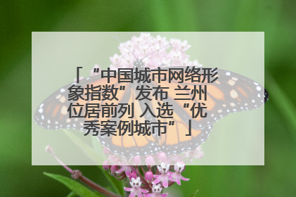 “中国城市网络形象指数”发布 兰州位居前列 入选“优秀案例城市”