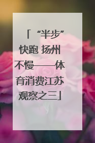 “半步”快跑 扬州不慢——体育消费江苏观察之三