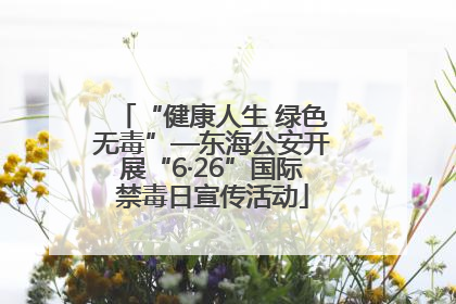 “健康人生 绿色无毒”—东海公安开展“6·26”国际禁毒日宣传活动