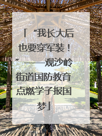 “我长大后也要穿军装！”——观沙岭街道国防教育点燃学子报国梦