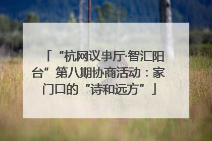 “杭网议事厅·智汇阳台”第八期协商活动：家门口的“诗和远方”
