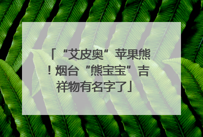 “艾皮奥”苹果熊！烟台“熊宝宝”吉祥物有名字了