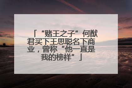 “赌王之子”何猷君买下王思聪名下商业，曾称“他一直是我的榜样”
