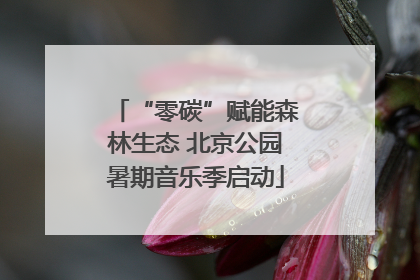 “零碳”赋能森林生态 北京公园暑期音乐季启动