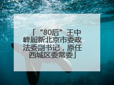 “80后”王中峰履新北京市委政法委副书记，原任西城区委常委