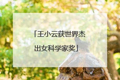 王小云获世界杰出女科学家奖