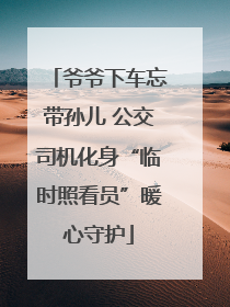 爷爷下车忘带孙儿 公交司机化身“临时照看员”暖心守护