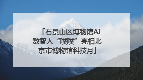 石景山区博物馆AI数智人“噗噗”亮相北京市博物馆科技月