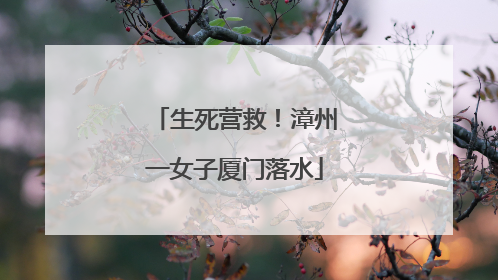 生死营救！漳州一女子厦门落水