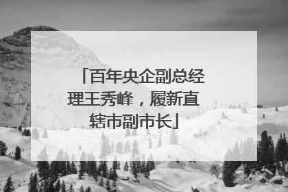 百年央企副总经理王秀峰，履新直辖市副市长