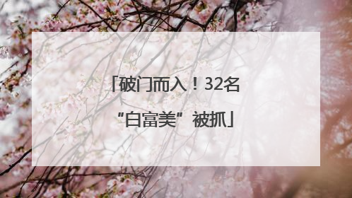 破门而入！32名“白富美”被抓