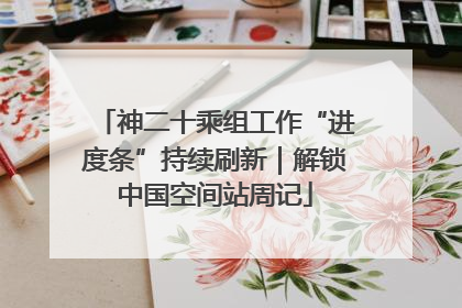神二十乘组工作“进度条”持续刷新｜解锁中国空间站周记