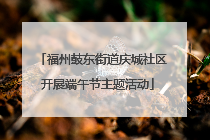 福州鼓东街道庆城社区开展端午节主题活动