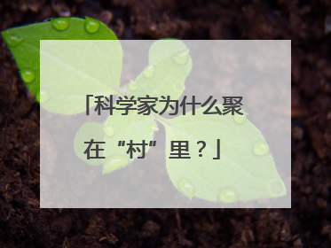 科学家为什么聚在“村”里？