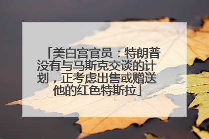 美白宫官员：特朗普没有与马斯克交谈的计划，正考虑出售或赠送他的红色特斯拉