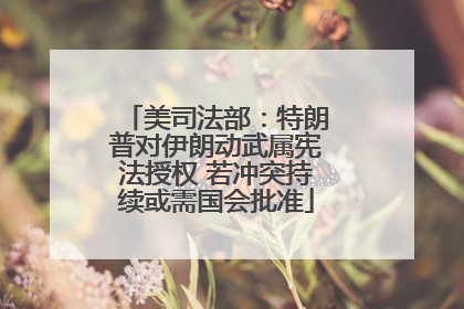 美司法部：特朗普对伊朗动武属宪法授权 若冲突持续或需国会批准