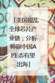 美国搅乱全球芯片产业链，分析师称中国AI生态有望出海