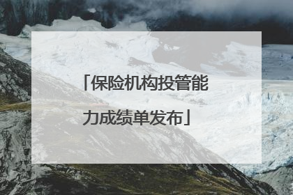 保险机构投管能力成绩单发布