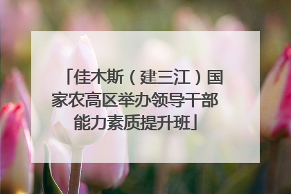 佳木斯（建三江）国家农高区举办领导干部能力素质提升班