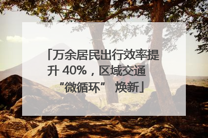 万余居民出行效率提升 40%，区域交通 “微循环” 焕新