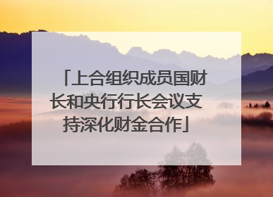 上合组织成员国财长和央行行长会议支持深化财金合作