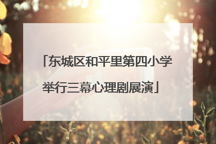 东城区和平里第四小学举行三幕心理剧展演