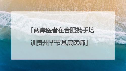 两岸医者在合肥携手培训贵州毕节基层医师