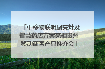 中移物联明厨亮灶及智慧药店方案亮相贵州移动商客产品推介会