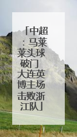 中超：马莱莱头球破门 大连英博主场击败浙江队