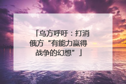 乌方呼吁：打消俄方“有能力赢得战争的幻想”
