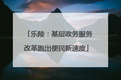 乐陵：基层政务服务改革跑出便民新速度