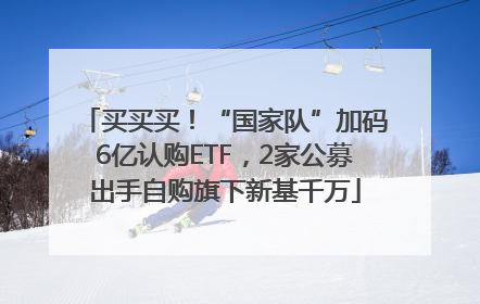 买买买！“国家队”加码6亿认购ETF，2家公募出手自购旗下新基千万