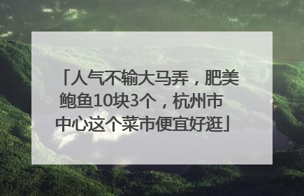 人气不输大马弄，肥美鲍鱼10块3个，杭州市中心这个菜市便宜好逛