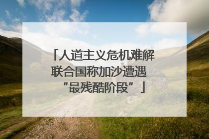 人道主义危机难解 联合国称加沙遭遇“最残酷阶段”
