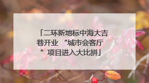 二环新地标中海大吉巷开业 “城市会客厅”项目进入大比拼
