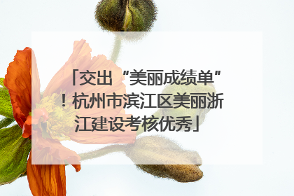 交出“美丽成绩单”！杭州市滨江区美丽浙江建设考核优秀