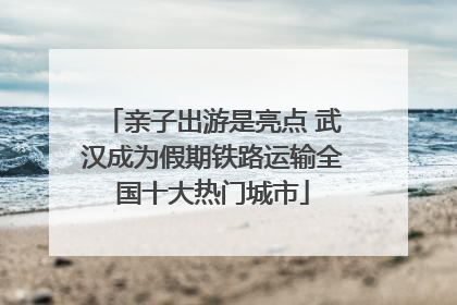 亲子出游是亮点 武汉成为假期铁路运输全国十大热门城市