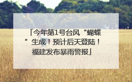 今年第1号台风“蝴蝶”生成！预计后天登陆！福建发布暴雨警报