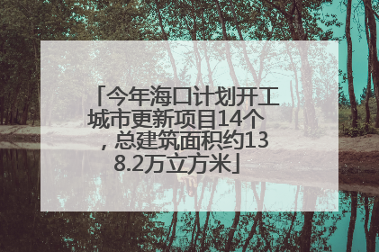 今年海口计划开工城市更新项目14个，总建筑面积约138.2万立方米
