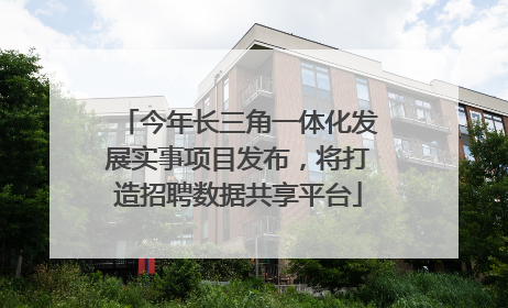 今年长三角一体化发展实事项目发布，将打造招聘数据共享平台