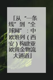 从“一条线”到“全球网”：中欧班列（西安）构建亚欧黄金物流大通道