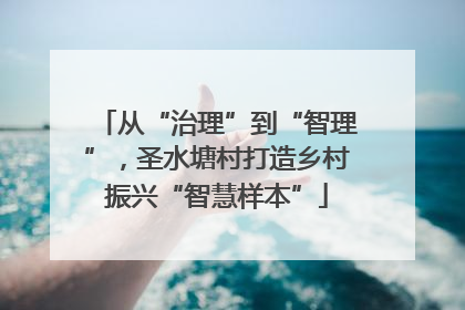 从“治理”到“智理”，圣水塘村打造乡村振兴“智慧样本”