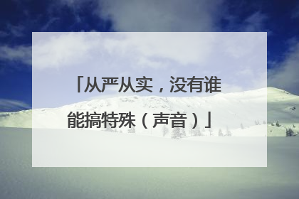 从严从实，没有谁能搞特殊（声音）