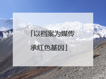 以档案为媒传承红色基因