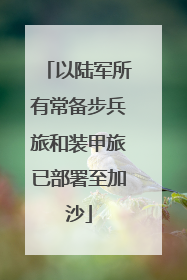 以陆军所有常备步兵旅和装甲旅已部署至加沙