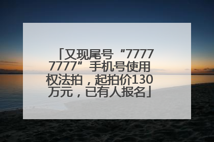 又现尾号“77777777”手机号使用权法拍，起拍价130万元，已有人报名